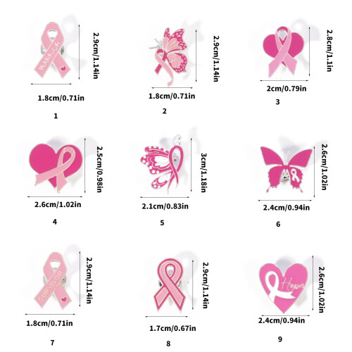 Broche de aleación con cinta rosa – 1 unidad 2