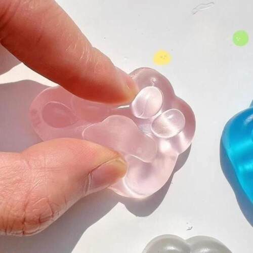 4 τεμάχια Kawaii Cat Paw Squeezable Stickle Game, Μαλακό και Ρεαλιστικό, Ζελέ 1
