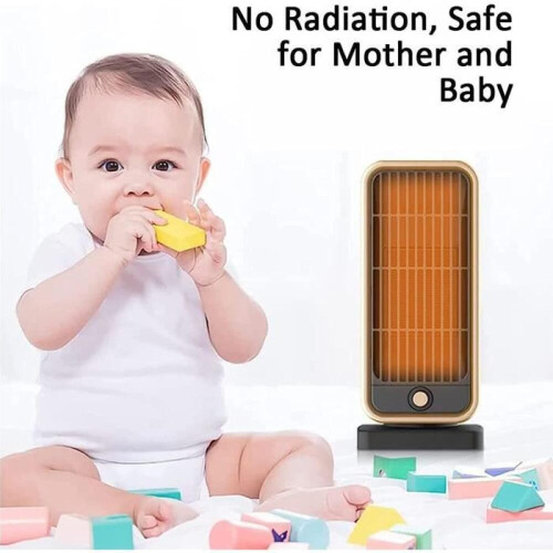 Φορητός κεραμικός ανεμιστήρας PTC 500W - Μαύρος - Θερμαίνεται σε 3 δευτερ 2