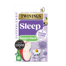 Twinings Superblends Sleep Tea - Spiced Apple & Vanilla Herbal Tea Infusion with Camomile & Passion Flower - 40 Biodegradable Tea Bags