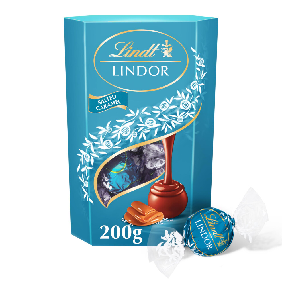 Lindt Lindor Salted Caramel Milk Chocolate Truffles – 200G Box Approx 16 Ba