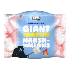 EPIC SNAX CO American Style Giant Pink & White Toastin’ Marshmallows - Fluffy Sweet & Gluten Free Perfect For Roasting, 500 g (Pack of 1)