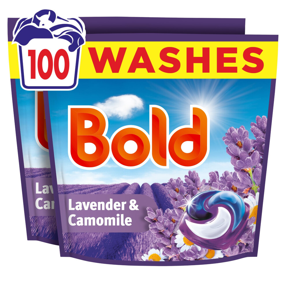 Bold And Camomile Pods Washing Liquid Laundry Detergent Capsules 100 Washes, 100Ct, Outdoor Freshness That Lasts And Lasts Lavender