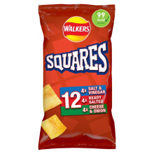 Walkers Squares Flavour Potato Snacks 12 x 22g