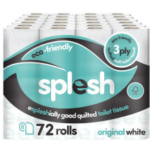 Splesh by Cusheen 3-ply Toilet Roll - Unscented (72 Pack) Soft, Quilted Bulk Toilet Rolls, Toilet Tissue and Loo Rolls – Eco-Friendly Toilet Paper S