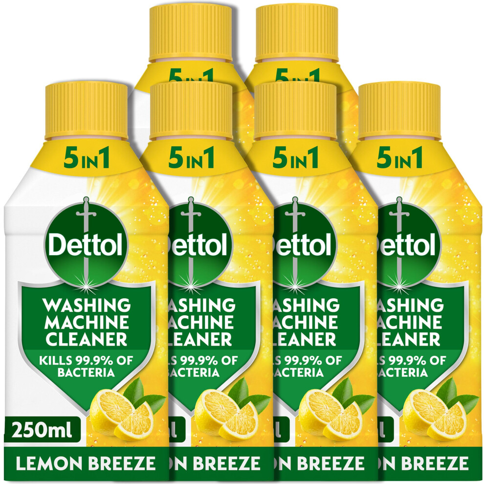 Dettol Washing Machine Cleaner Lemon 15L 250Ml X 6Pck Antibacterial Removes