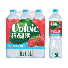 Volvic Touch of Fruit Strawberry Sugar Free Still Flavoured Water Multipack 6x1.5L