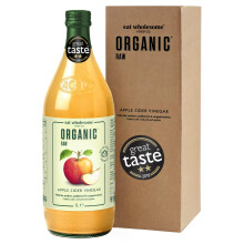 Eat Wholesome Organic Apple Cider Vinegar, 1L - Raw, Unpasteurised, Unfiltered, Award-Winning, Vegan, With The Mother, Glass Bottle in Box