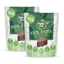 Pure Via Xylitol - Plant Based, Vegan and Keto Friendly Sugar Alternative - 2 x 1kg Pack
