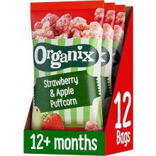 Organix Strawberry Apple Puffcorn Organic Toddler Snack Finger Food 12 Mon