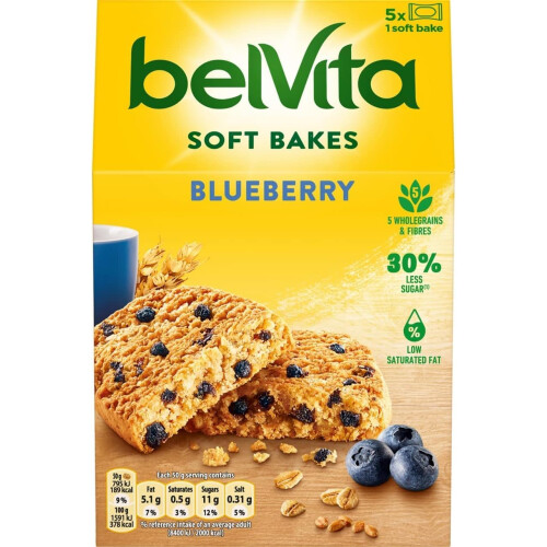 Belvita Breakfast Biscuits Soft Bakes Filled With Blueberry Soft Biscuits W
