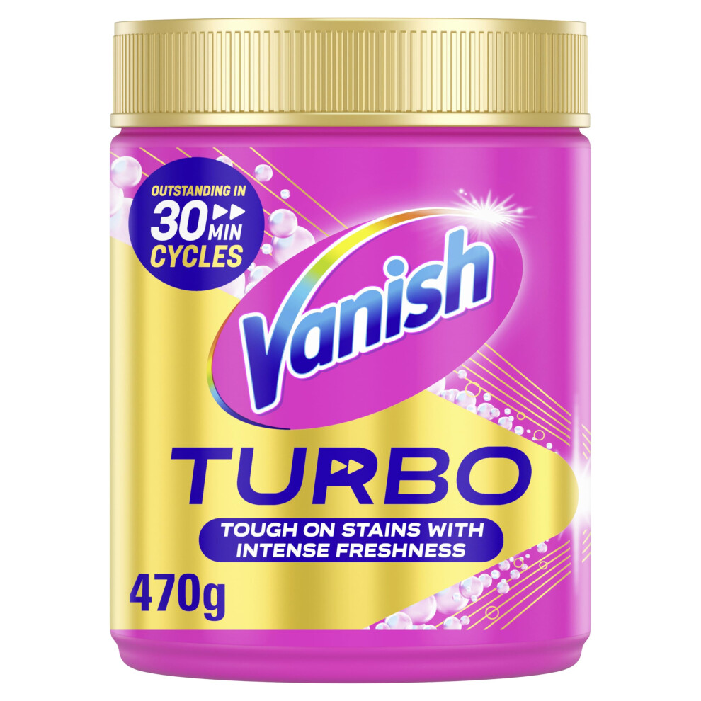 Vanish Turbo Stain Remover Powder 470G Boosted Oxi Action For Quick Wash Re