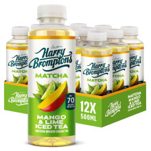 Harry Bromptons Iced Tea Matcha Mango Lime 12x500ml Bottles Made with or