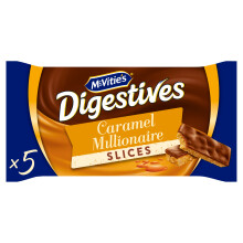McVitie's Digestive Caramel Millionaire Individually Wrapped Slices, 5 Slices pe