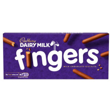 Cadbury Fingers Crossed Milk Chocolate Biscuits, Crunchy Biscuits Coated in Milk
