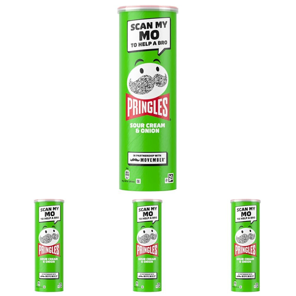 Pringles Sour Onion Crisps 185G Pack Of 4 Cream