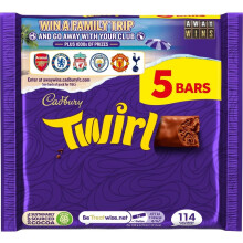 Cadbury Twirl Chocolate Bar Multipack Smooth Milk Chocolate Swirls 5 x 215