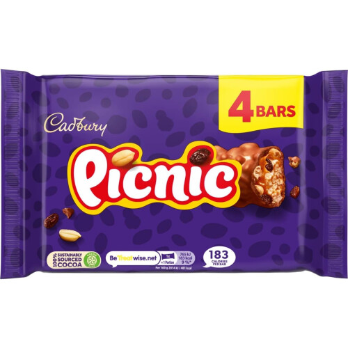 Cadbury Cadbury Picnic Chocolate Bar 4 x 38g