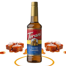 Torani Coffee Syrup – Salted Caramel Flavour 750ml – Cane Sugar Drink Flavouring for Lattes, Iced Coffee & Hot Drinks – Vegetarian Friendly