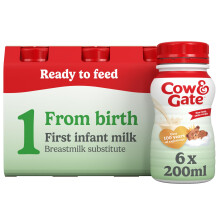 Cow Gate 1 First Infant Baby Milk Ready to Use Liquid Formula from Birth 2