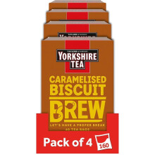 Yorkshire Tea Caramelised Biscuit Brew Flavoured Tea Bags 4 Boxes of 40 Tea