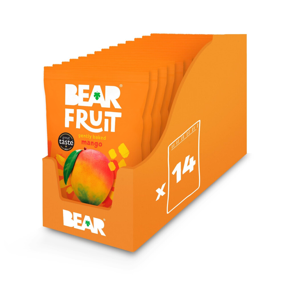 Bear Fruit Dried Mango Packs Gently Baked Fruit Healthy Vegan 14 X 35G