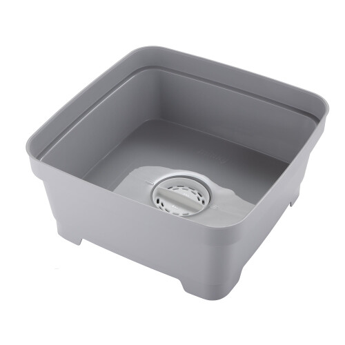 Minky Minky Washing Up Bowl with Sink Plug Strainer Multipurpose Square Basin Gre