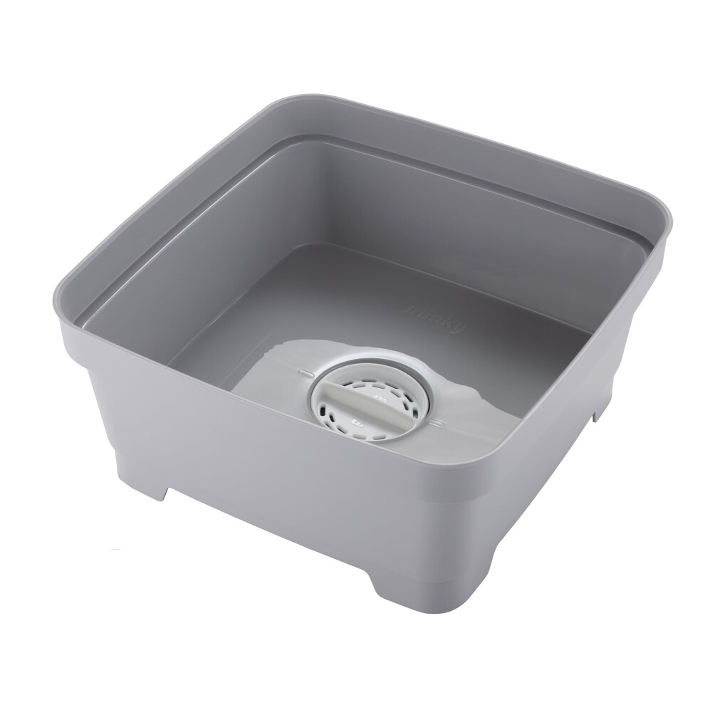 Minky Washing Up Bowl With Sink Plug Strainer, Multipurpose Square Basin, Grey, 11L, Uk Made