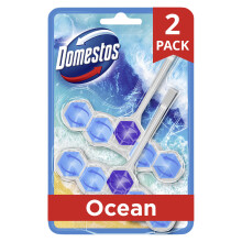 Domestos Power 5 Ocean Toilet Rim Blocks toilet freshener with a long-lasting fragrance clean and freshen for up to 300 flushes 2x 50 g