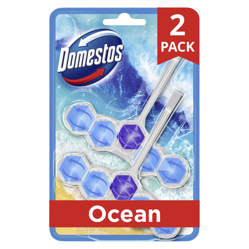 Domestos Power 5 Ocean Toilet Rim Blocks Toilet Freshener With A Longlastin