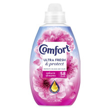 Comfort Ultra Fresh Fabric Conditioner Sakura Dreams, 58 Washes (870 ml) – Infused with Essential Oils, Long-Lasting Fragrance