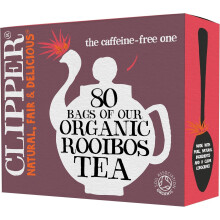 "Clipper Organic Redbush Tea | 80 Pure Caffeine Free Rooibos Tea for Home or Office | Eco-Conscious Herbal Teabags | Natural, Unbleached, Compostable