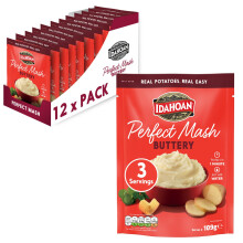 Idahoan Buttery Instant Mash Potato 12 x 109g single pack Potatoes Gluten F