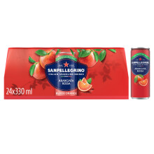 San Pellegrino Italian Sparkling Drinks Tastefully Light Sparkling Blood Orange Canned Soft Drink 24 x 330ml | 69k Cals per Can