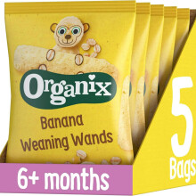 Organix Banana Weaning Wands, Organic Baby Snack, 6+ Months 25g (Pack