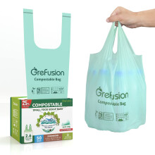 GreFusion 10L Tie Handle food waste Bags 25 Extra Thicker 50 Count composta
