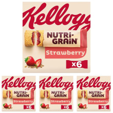 Kelloggs NutriGrain Strawberry Breakfast Bakes Cereal Bars 6x37g 222g Pack
