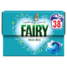Fairy Non Bio Washing Liquid Pods, Voted No1 for Sensitive Skin 38 Washes