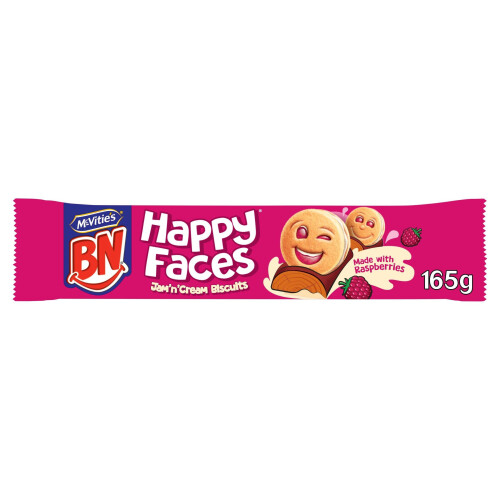 McVities BN Happy Faces Jam n Cream Biscuits 165g