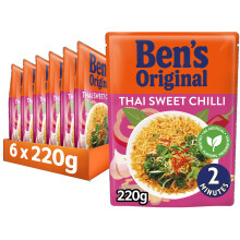 BENS ORIGINAL Thai Sweet Chilli Microwave Rice Bulk Multipack 6 x 220g pouc