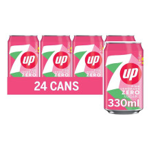7UP Zero Pink Lemonade, 330ml Can (Pack of