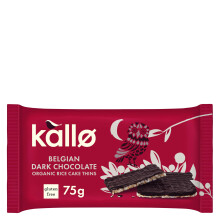 Kallo Organic Rice Cake Thins with Belgian Dark Chocolate 75g – Gluten Free