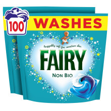 Fairy Non Bio Washing Liquid Pods, Voted No1 for Sensitive Skin 100 Washes