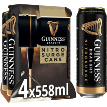 Guinness Draught Nitrosurge Stout Beer 41 vol 4 x 558ml Cans Guinness Si