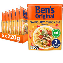 Bens Original Microwave Rice Pouch Savoury Chicken Flavour Wholesome Easy t