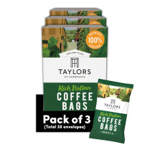 Taylors of Harrogate Rich Italian Coffee Bags  3 Boxes of 10 Total 30 Bags