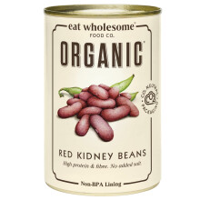 Eat Wholesome Organic Red Kidney Beans, 400g (Pack of 12) - In Water, Pre-Cooked