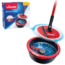 Vileda Spin & Clean Spin Mop and Bucket Set with 360 Spinning Mop Head
