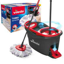 Vileda Turbo 3in1 Spin Mop  Bucket Set with Foot Pedal  Telescopic Handle U
