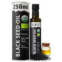 RAWYA Organic Cold-Pressed Black Seed Oil 250ml, Turkish Black Cumin, Kalonji, N